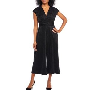 Maggy London Pleated Metallic Cropped Jumpsuit 10